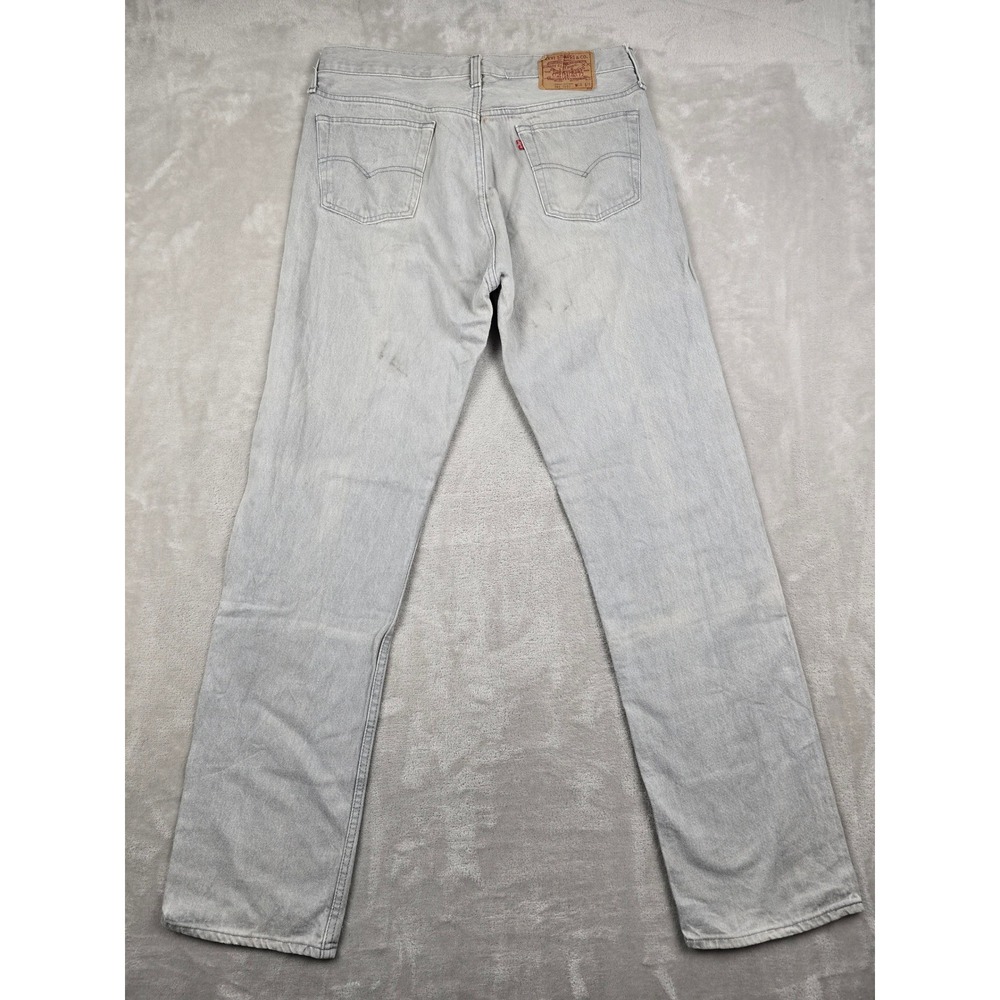 Vintage Levi's 501 Button Fly Jeans Mens 36x34 Fit 34x34 USA Made 80s Distressed
